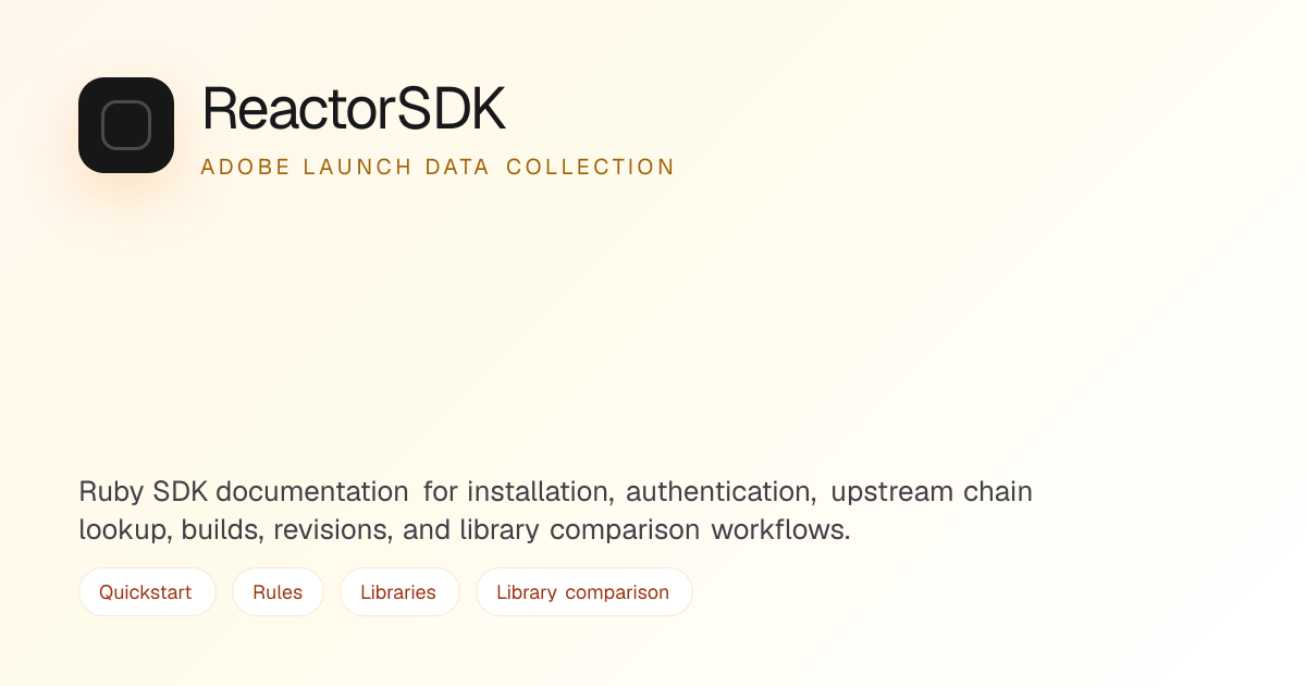 ReactorSDK Documentation